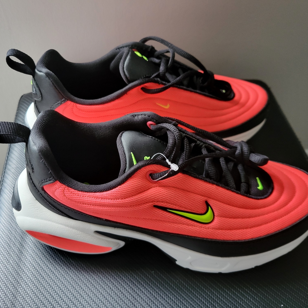 Nike Red and Black Air Max Sneakers with Visible Air Unit